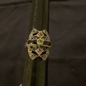 Sterling Silver 925 MarcasiteMix stone  Vintage Ring 6 1/2